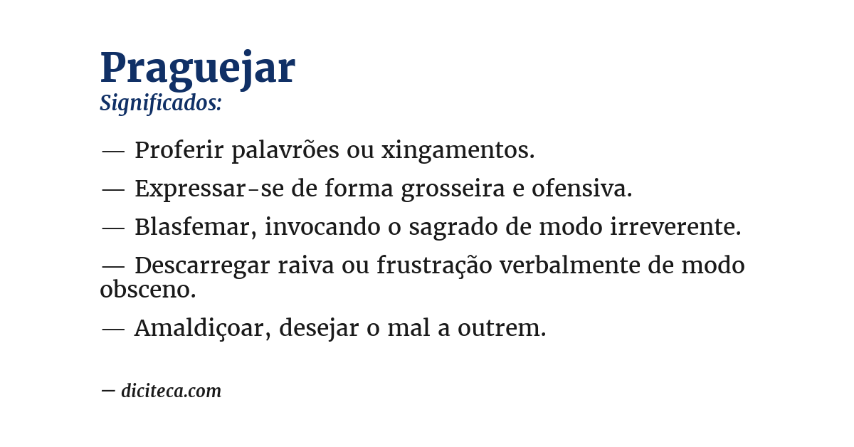 Significado de praguejar