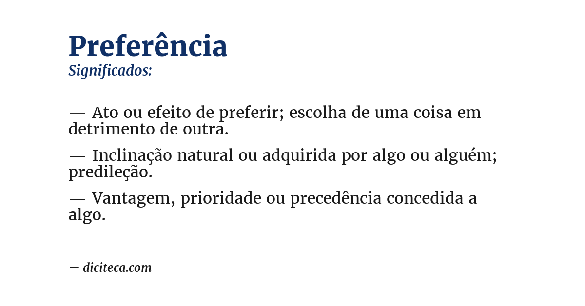 Significado de preferência