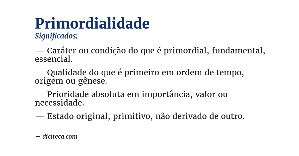 Significado de primordialidade