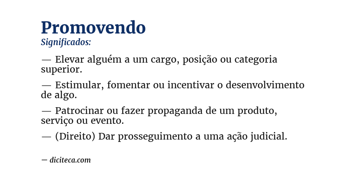Significado de promovendo