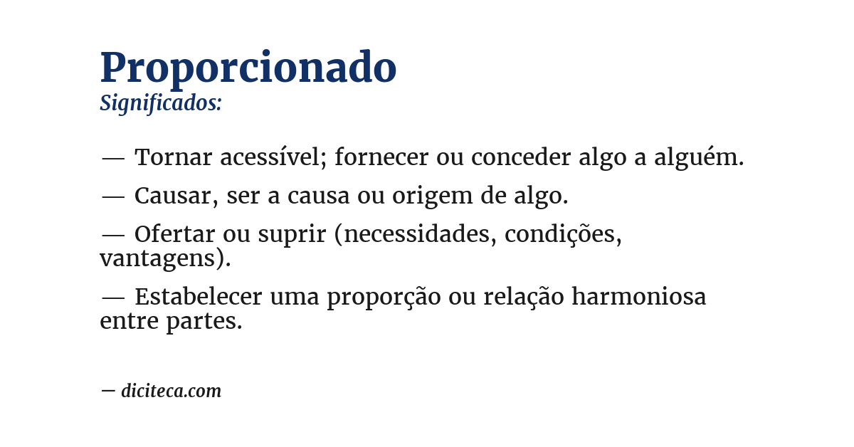 Significado de proporcionado