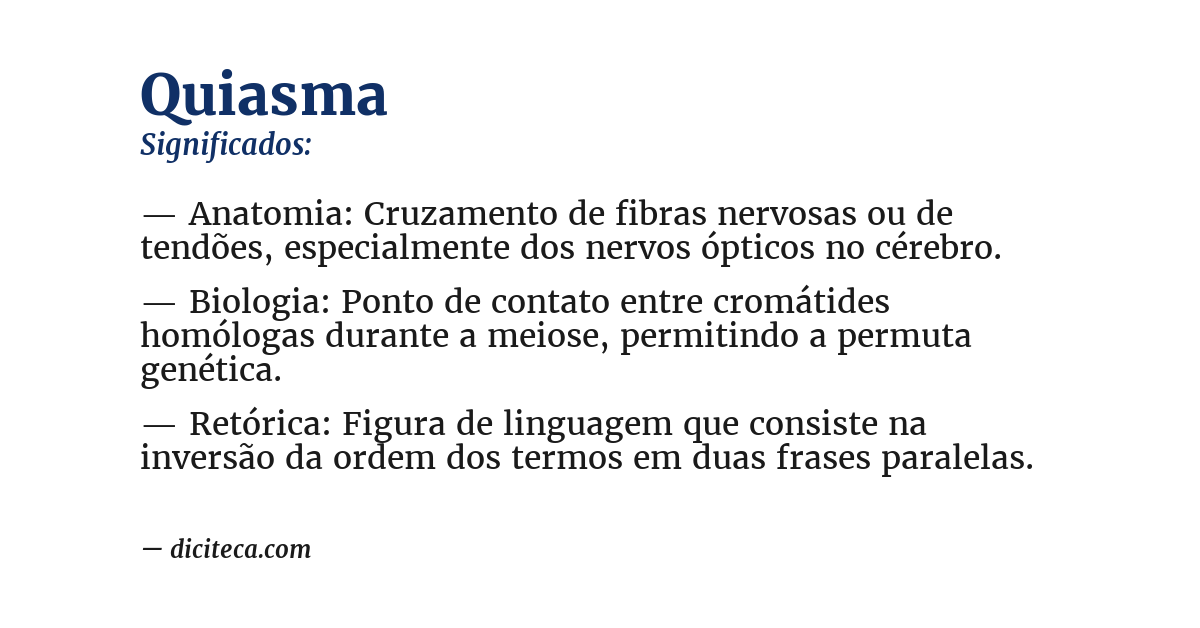 Significado de quiasma