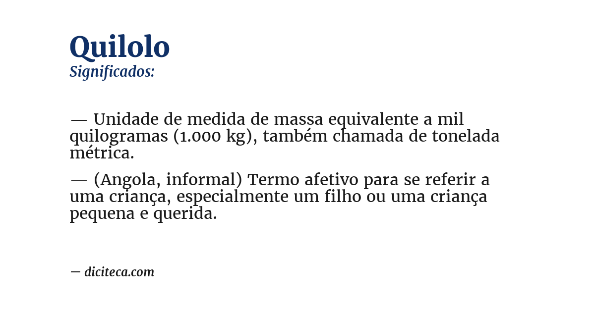 Significado de quilolo