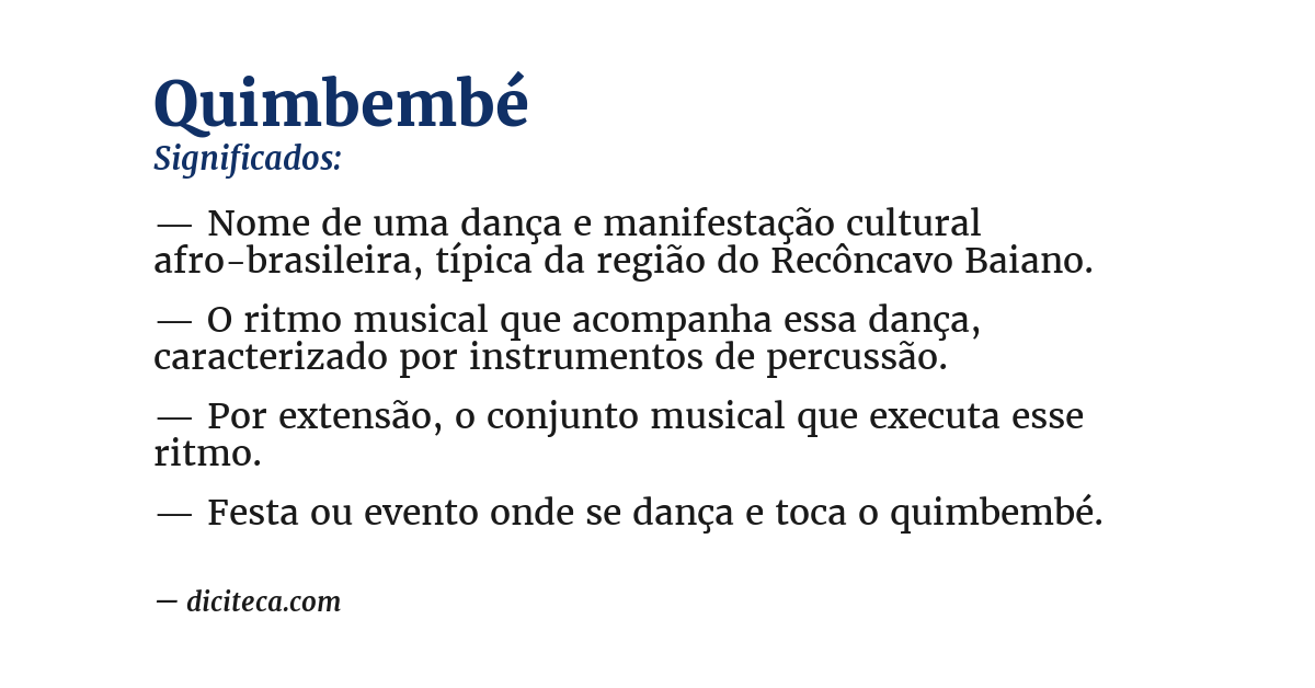 Significado de quimbembé