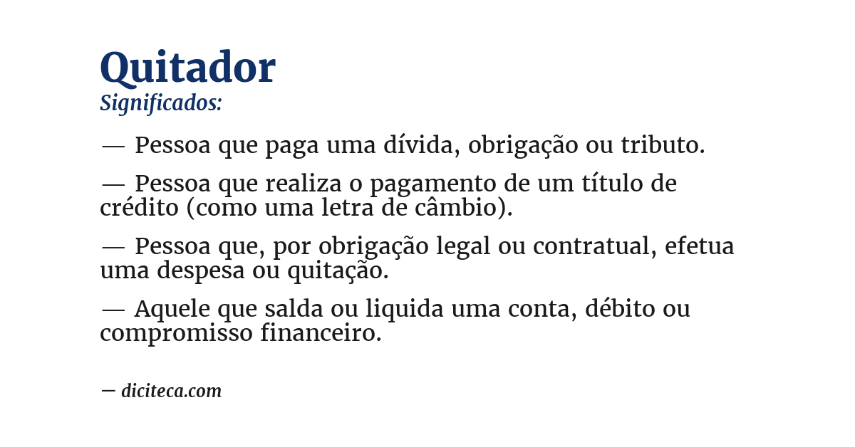 Significado de quitador