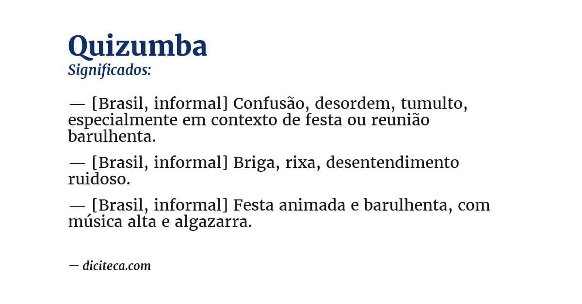 Significado de quizumba