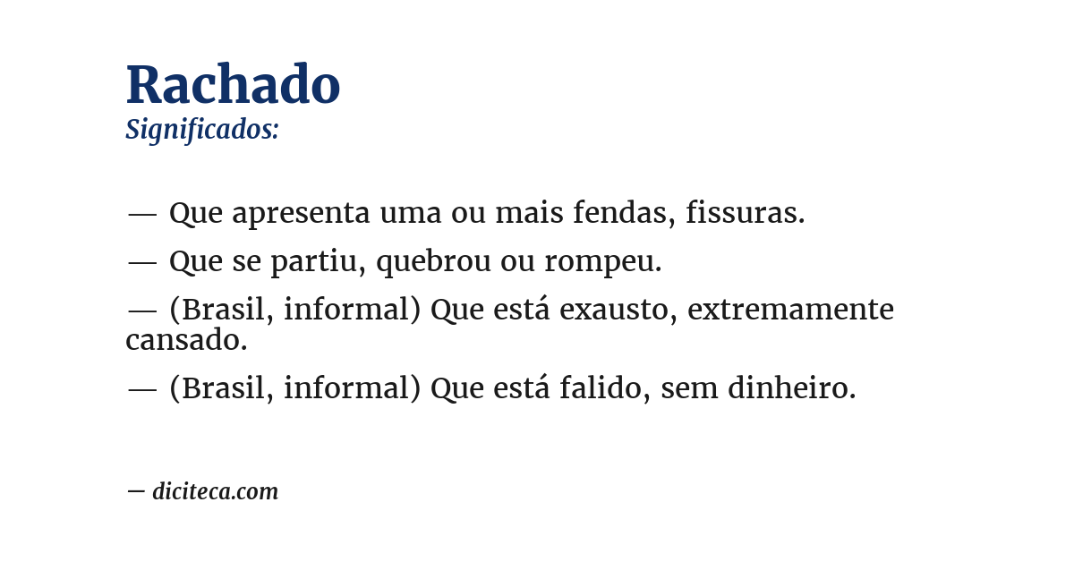 Significado de rachado