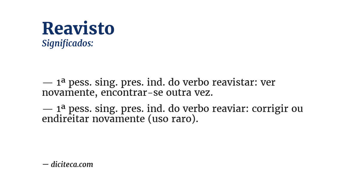 Significado de reavisto
