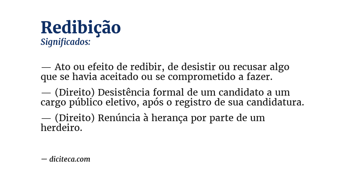 Significado de redibição