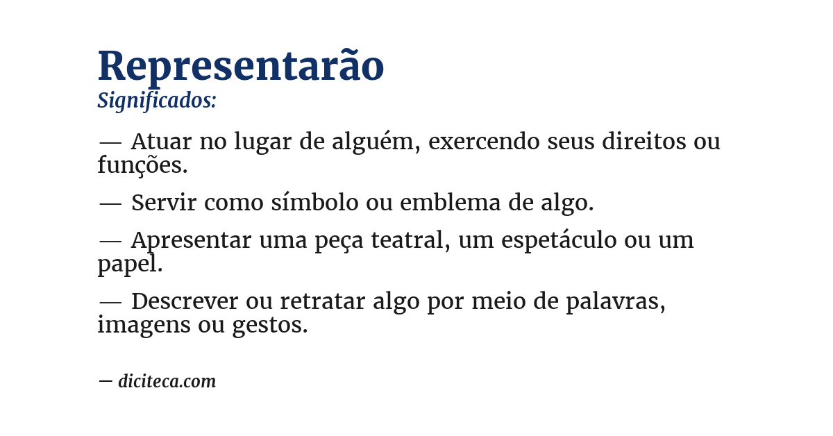 Significado de representarão