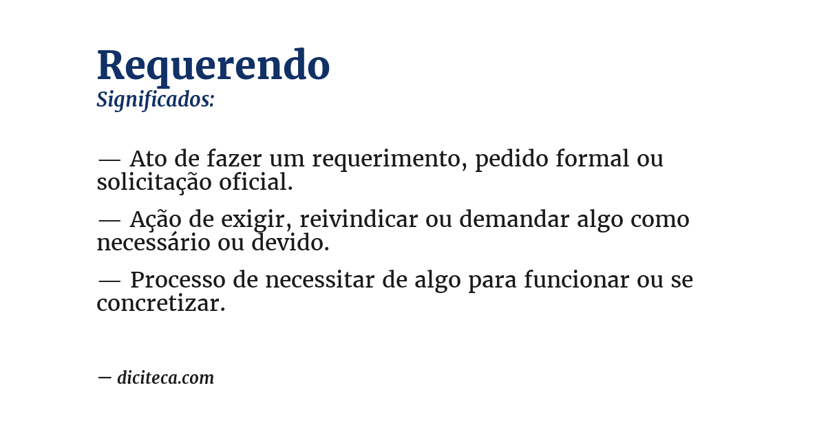 Significado de requerendo