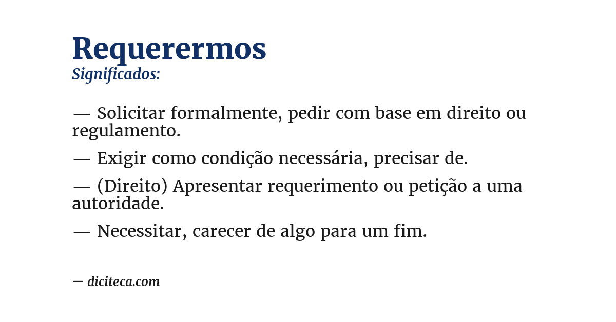 Significado de requerermos