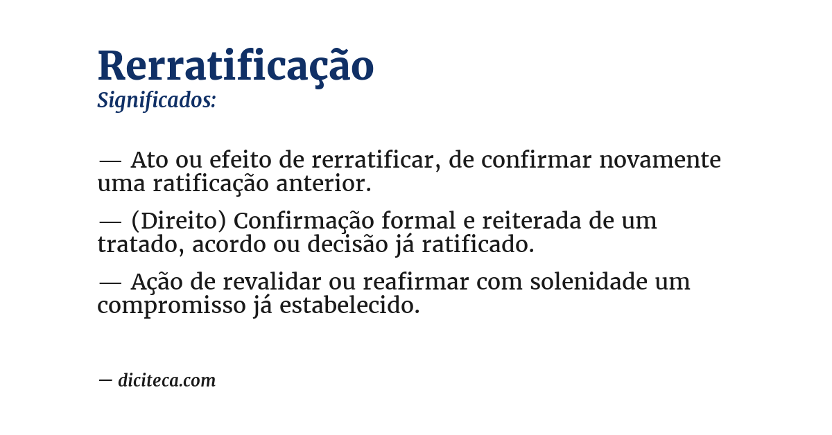 Significado de rerratificação