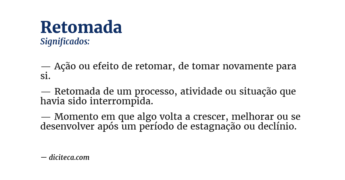 Significado de retomada