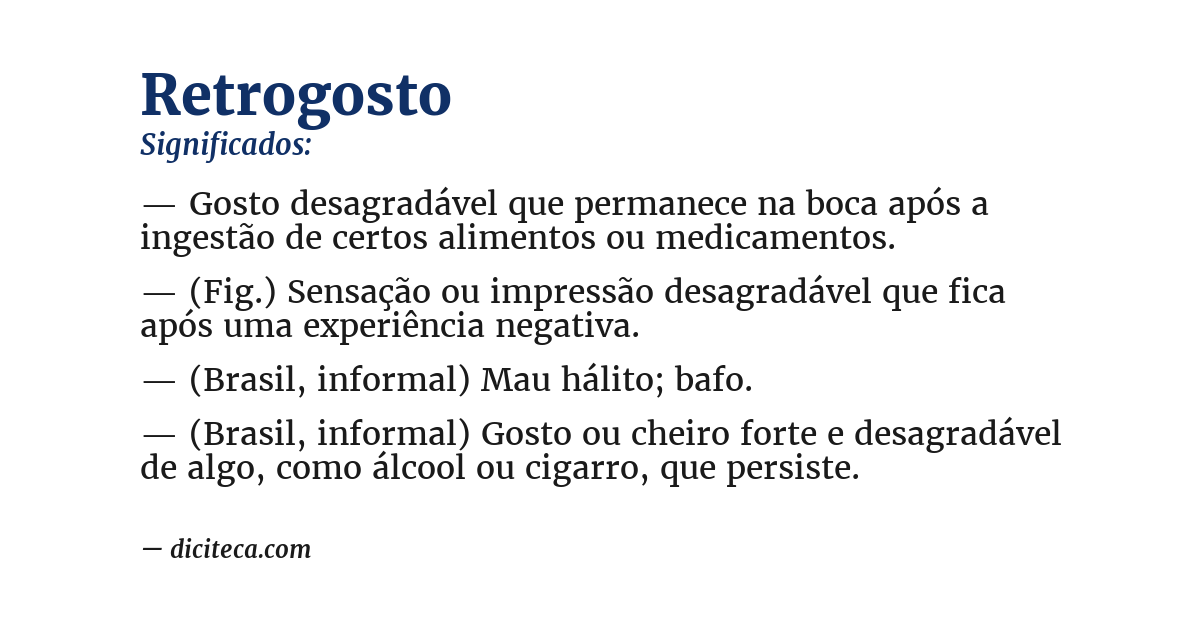 Significado de retrogosto