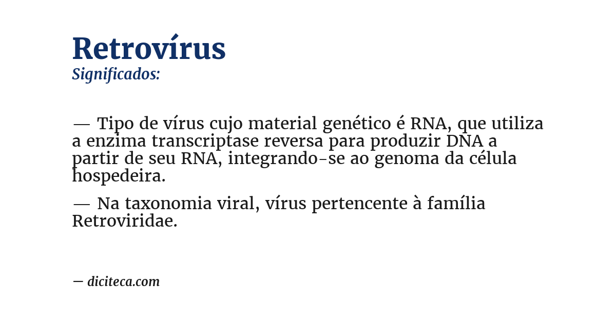 Significado de retrovírus