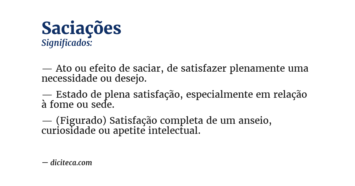 Significado de saciações