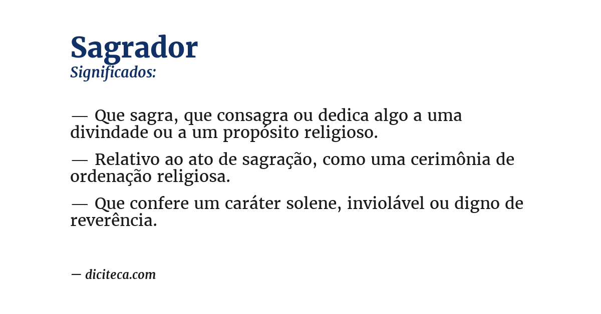 Significado de sagrador