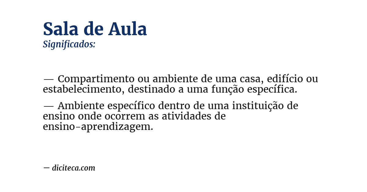 Significado de sala de aula
