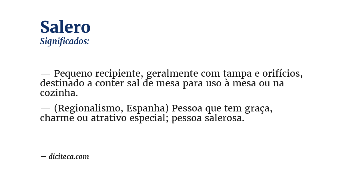 Significado de salero