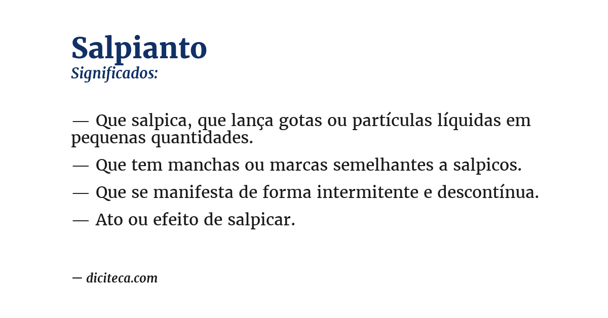 Significado de salpianto