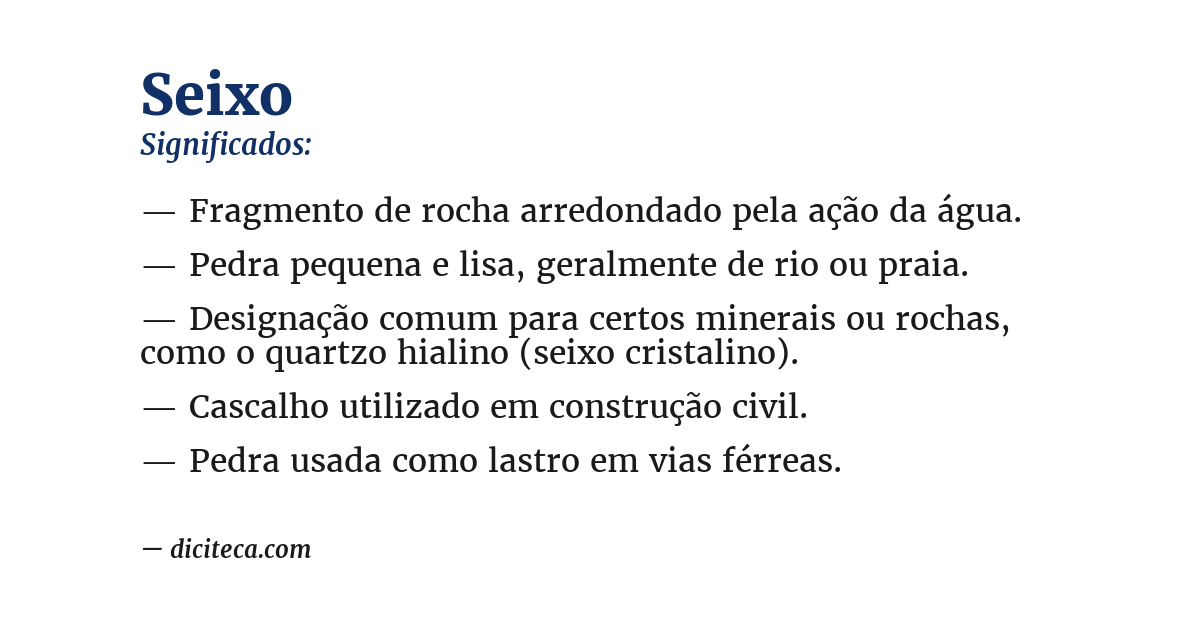 Significado de seixo