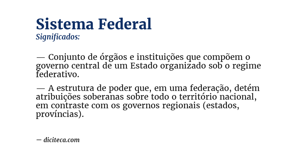 Significado de sistema federal