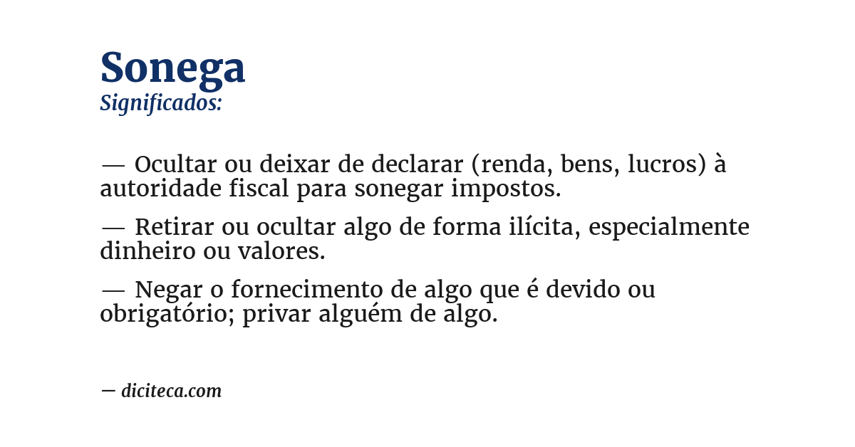 Significado de sonega