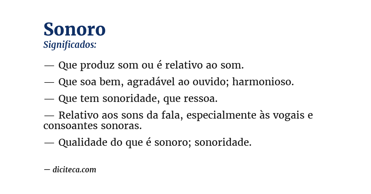 Significado de sonoro