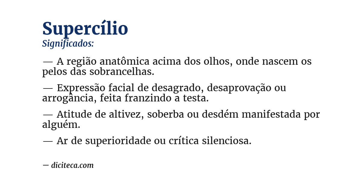 Significado de supercílio