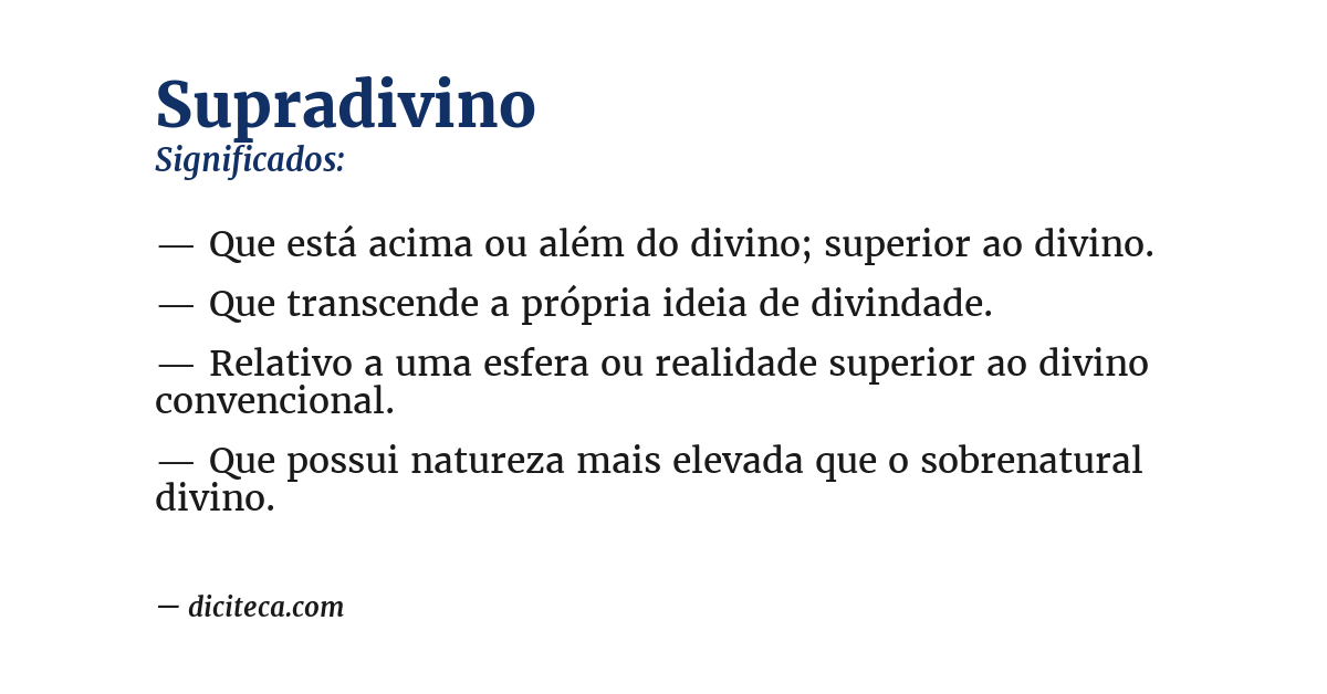 Significado de supradivino