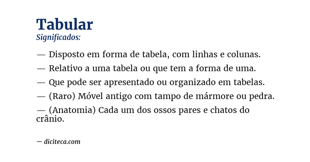 Significado de tabular