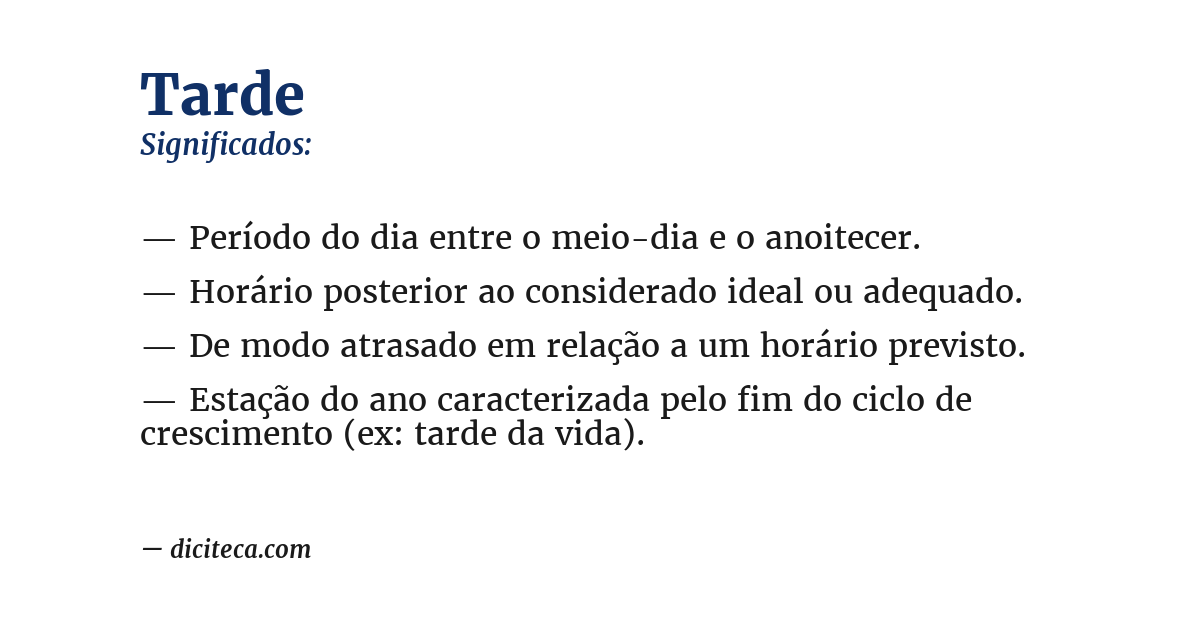 Significado de tarde