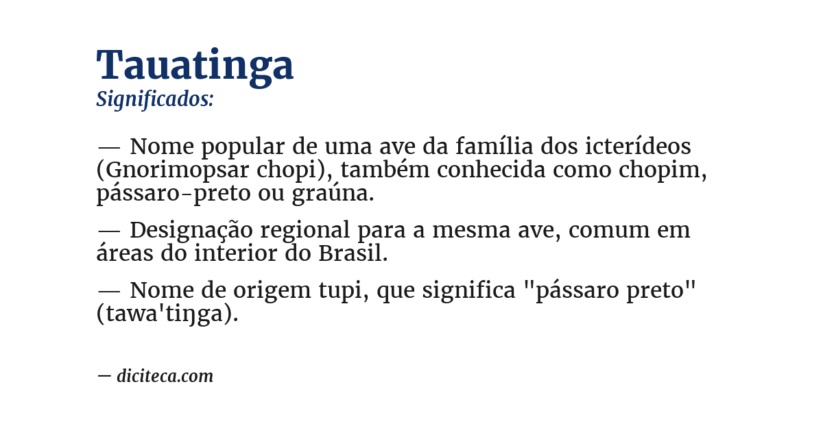 Significado de tauatinga