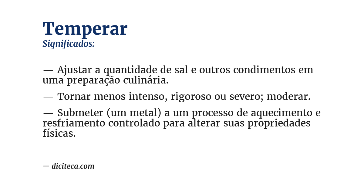 Significado de temperar