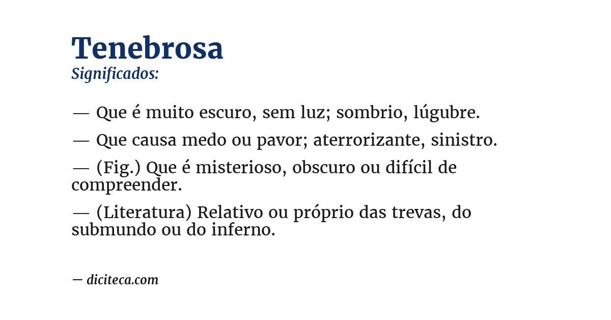 Significado de tenebrosa
