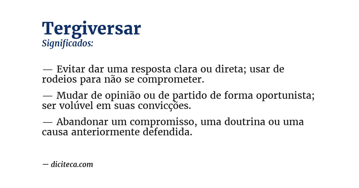 Significado de tergiversar