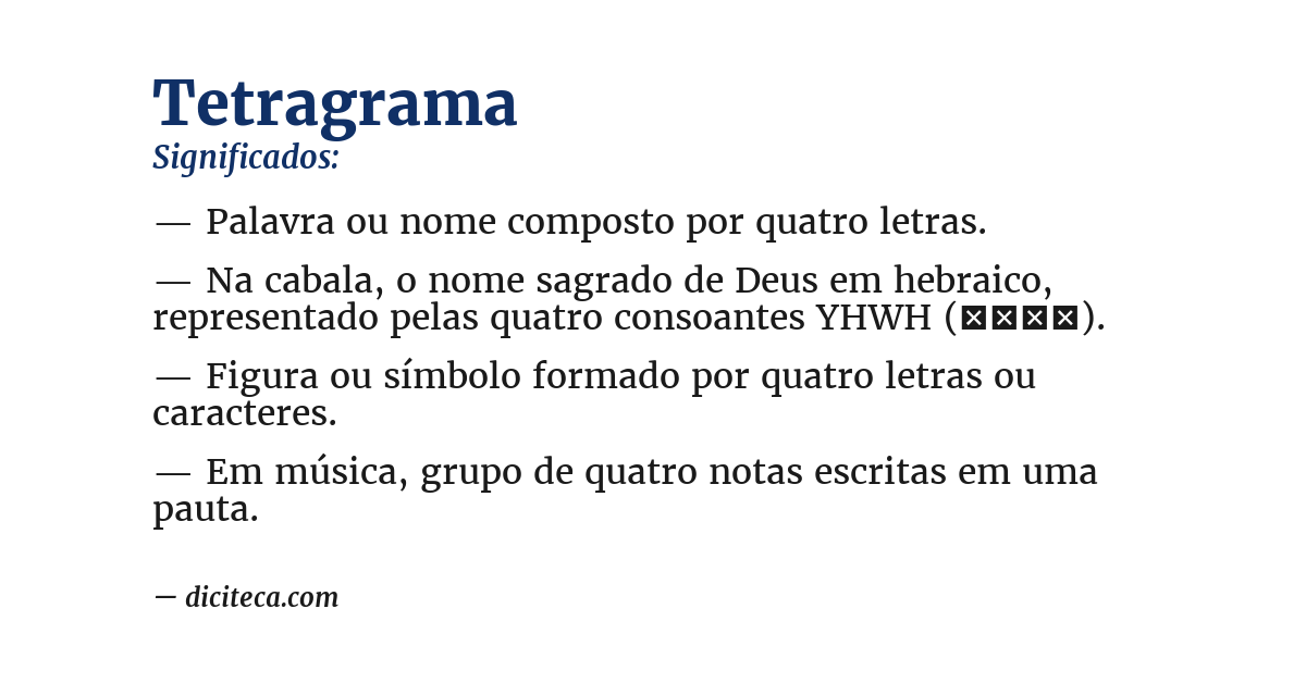 Significado de tetragrama