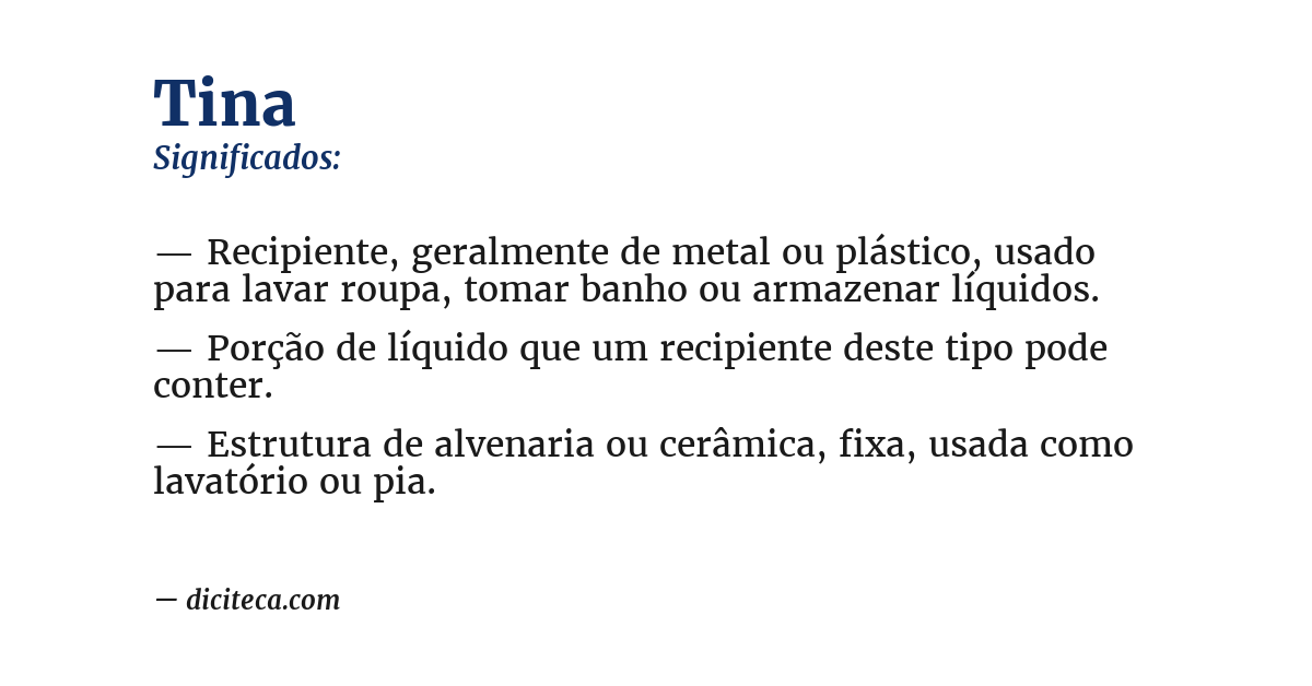 Significado de tina