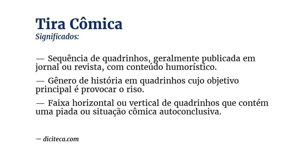 Significado de tira cômica