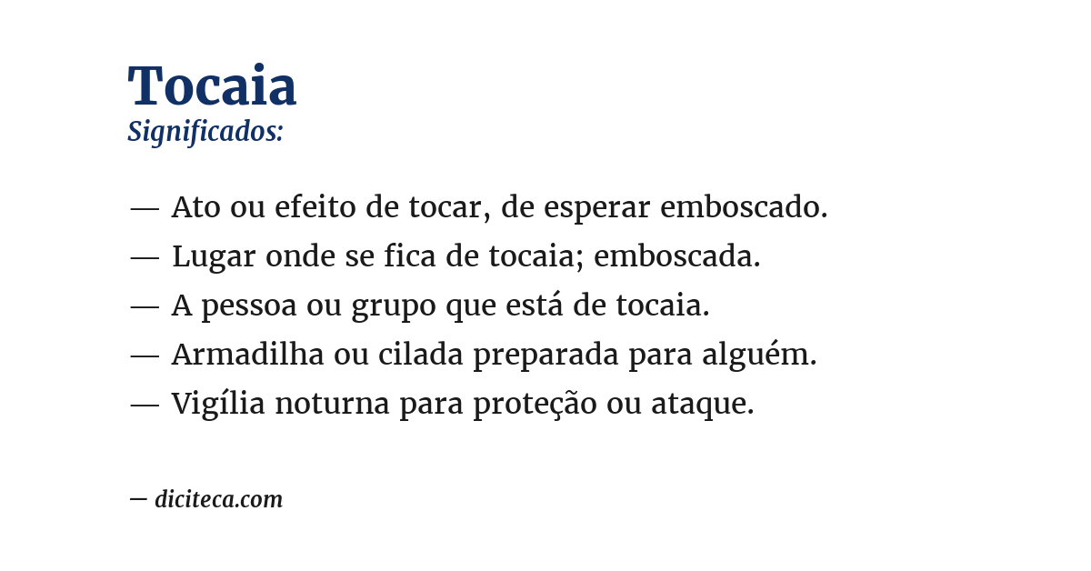 Significado de tocaia