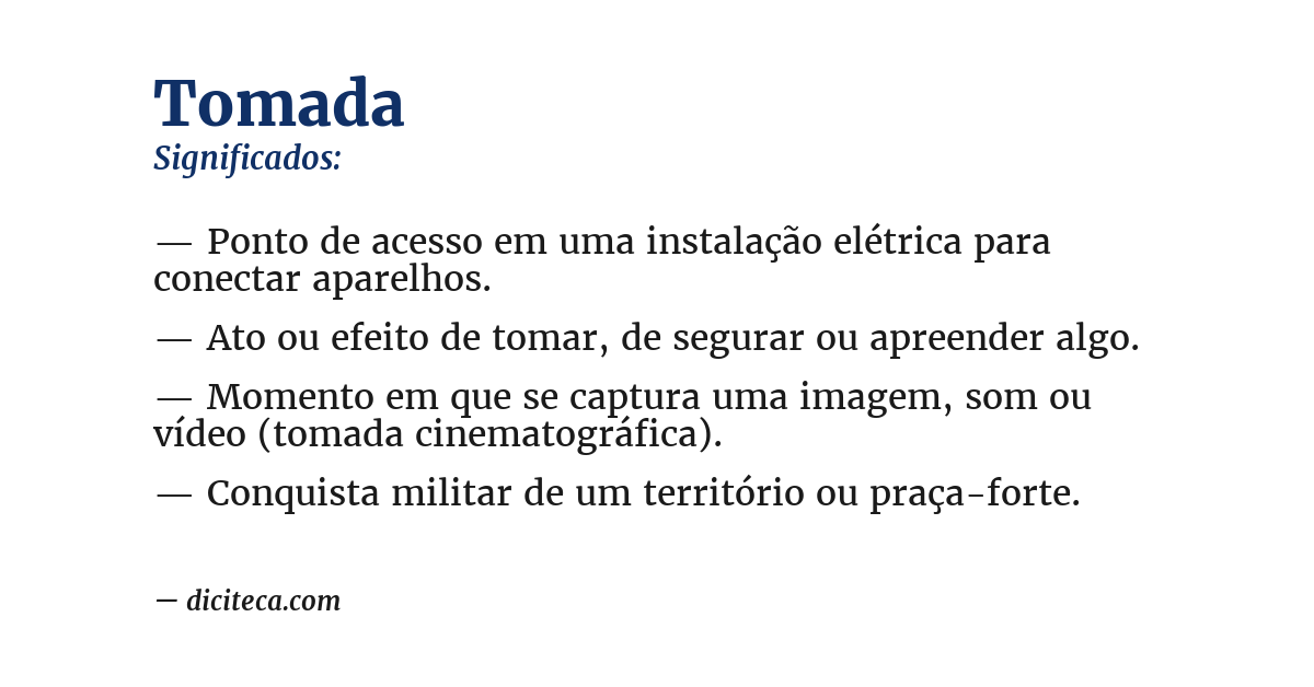 Significado de tomada
