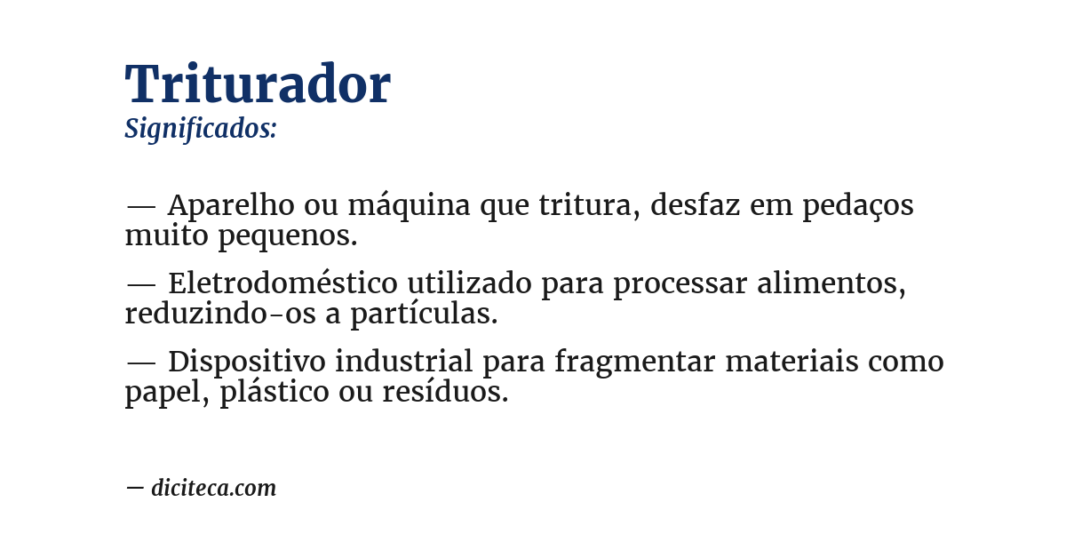 Significado de triturador