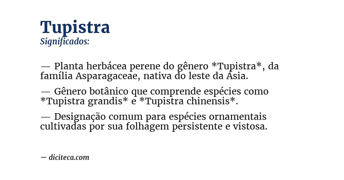 Significado de tupistra