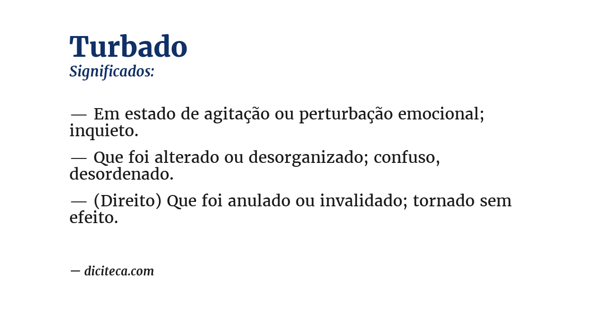 Significado de turbado