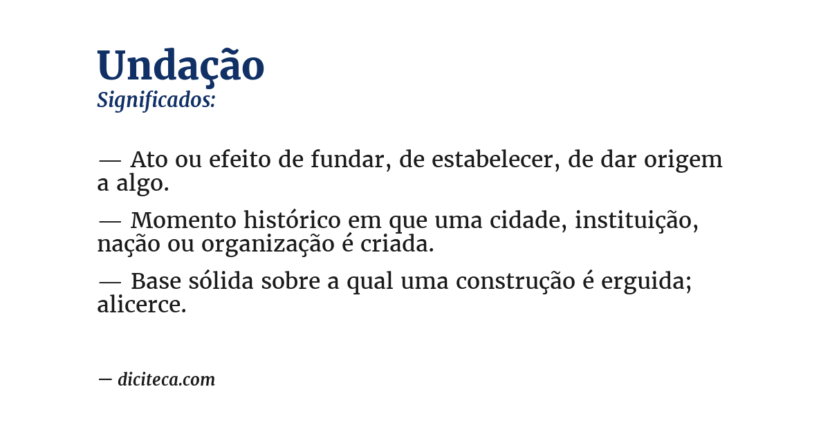 Significado de undação