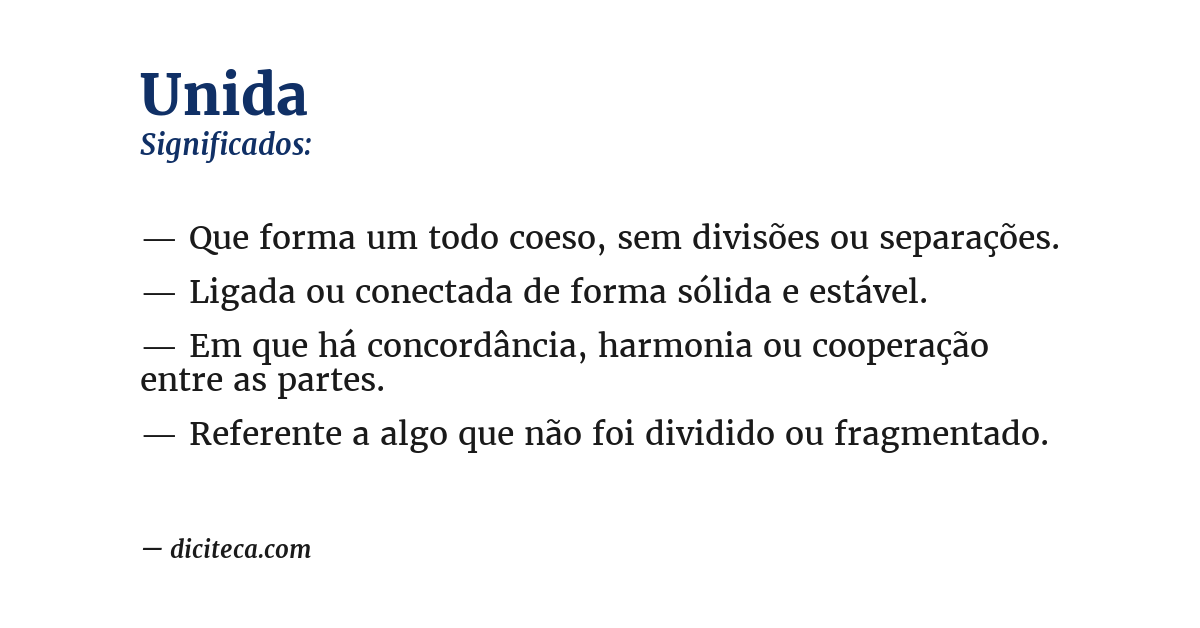 Significado de unida