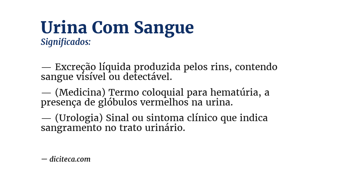 Significado de urina com sangue