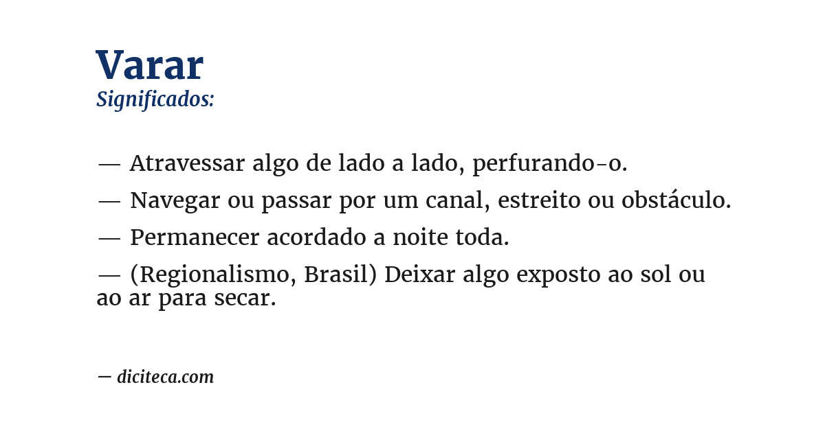 Significado de varar