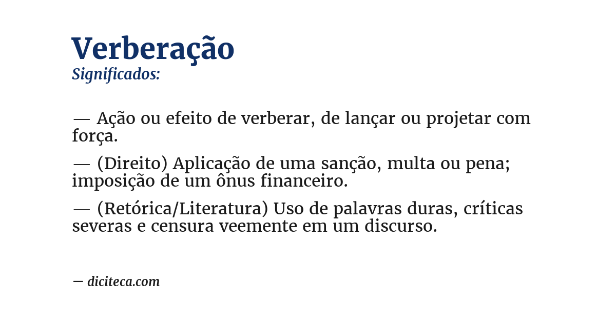 Significado de verberação